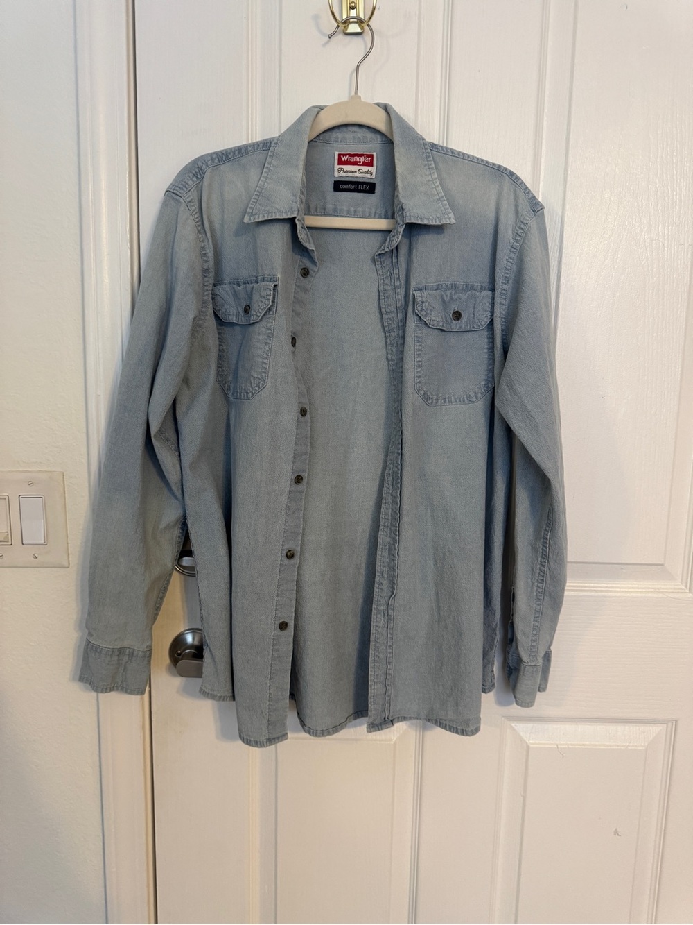 Wrangler Light Blue Denim Comfort Flex Shirt